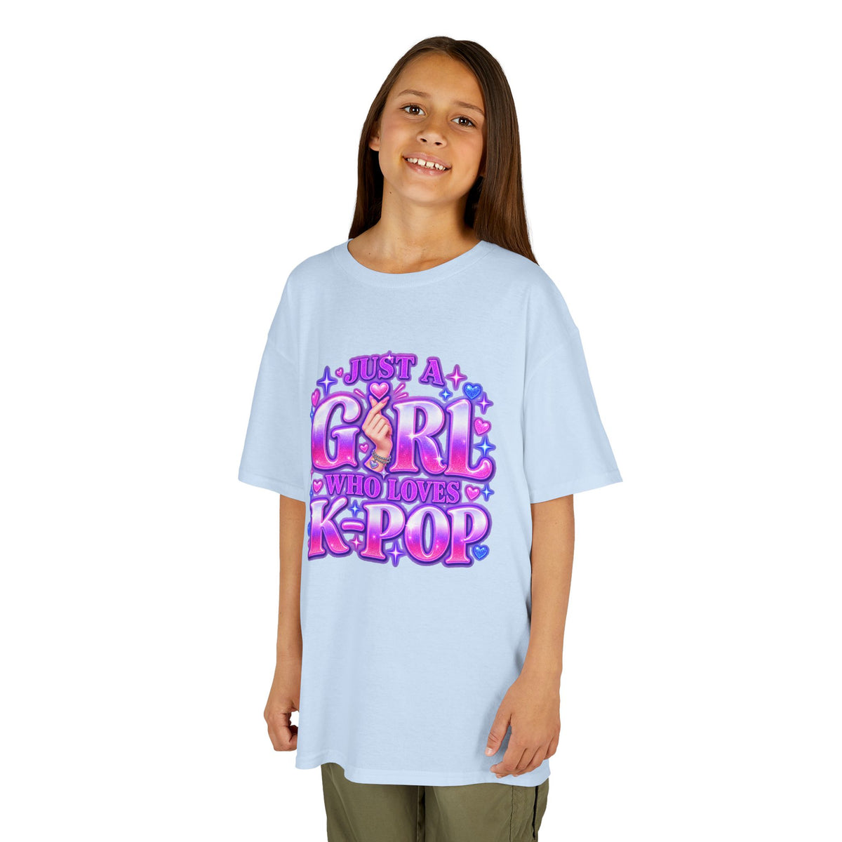 Kids T‑Shirt — "Just a Girl Who Loves K‑Pop" Cute K‑Pop Fan Tee