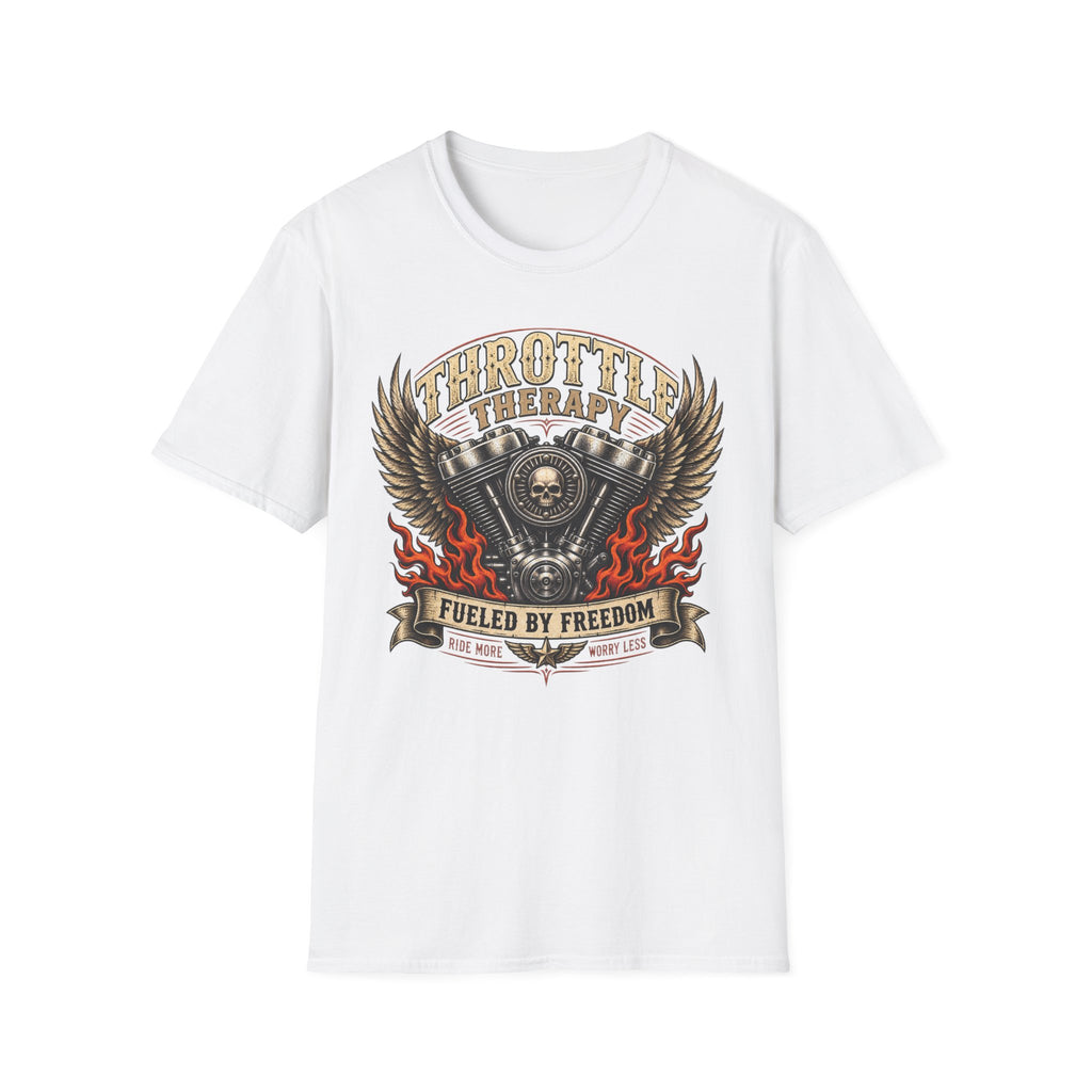 Throttle Therapy Motorcycle T‑Shirt — Fueled by Freedom Riding Tee