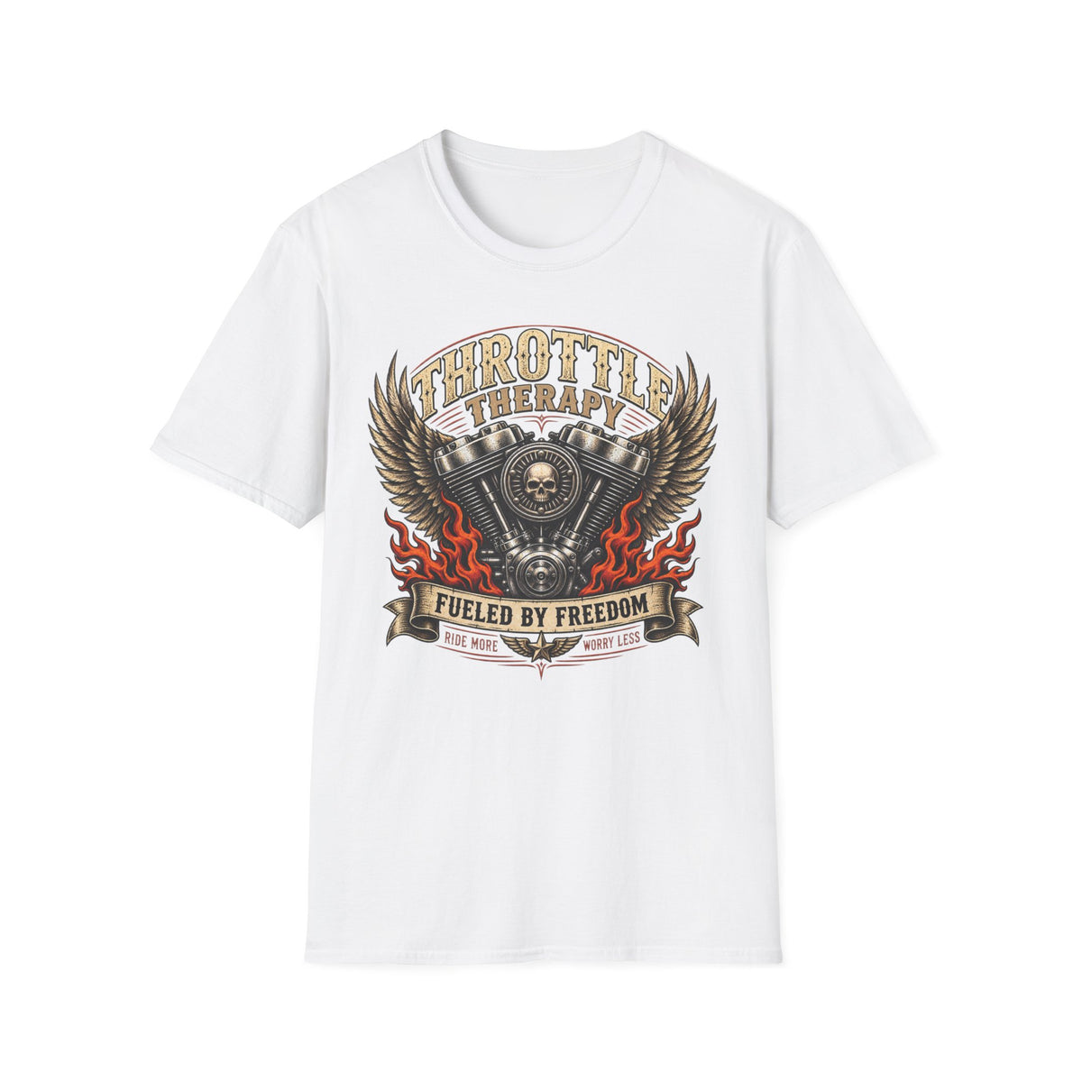 Throttle Therapy Motorcycle T‑Shirt — Fueled by Freedom Riding Tee