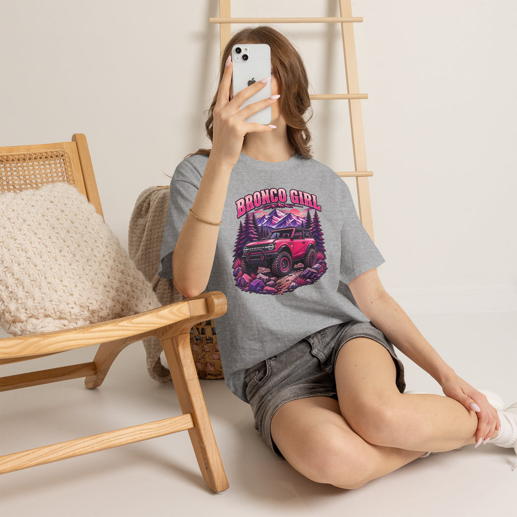 Bronco Girl T-Shirt – Pink Off-Road Truck Graphic Tee