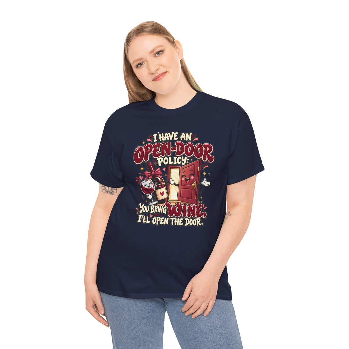 Open-Door Policy Wine Lover T-Shirt