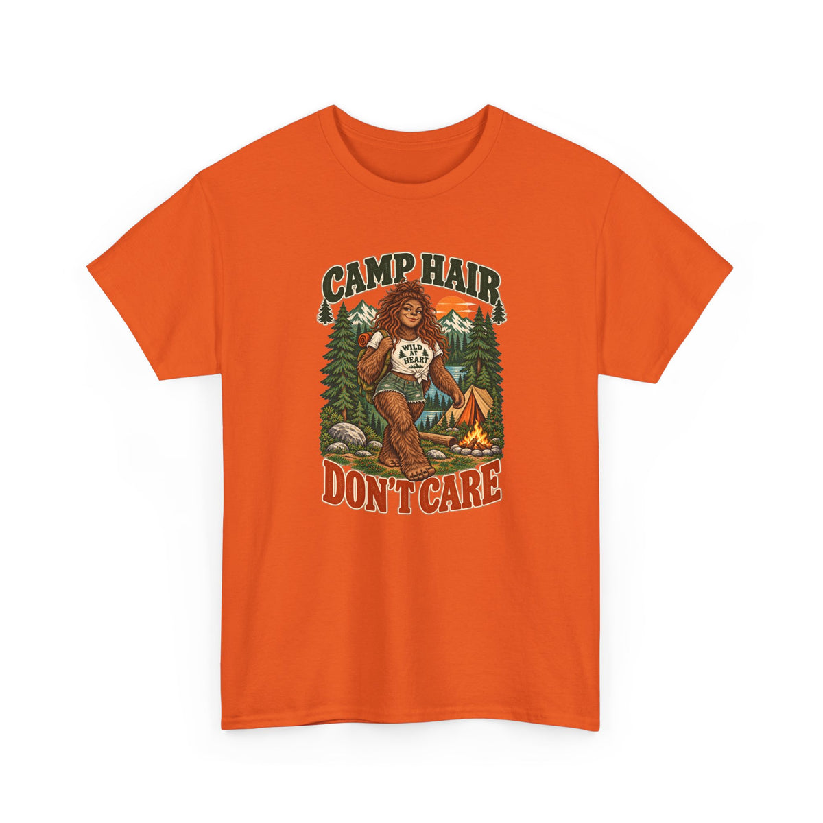 Camp Hair Don't Care T-Shirt — Retro Camping Graphic Tee