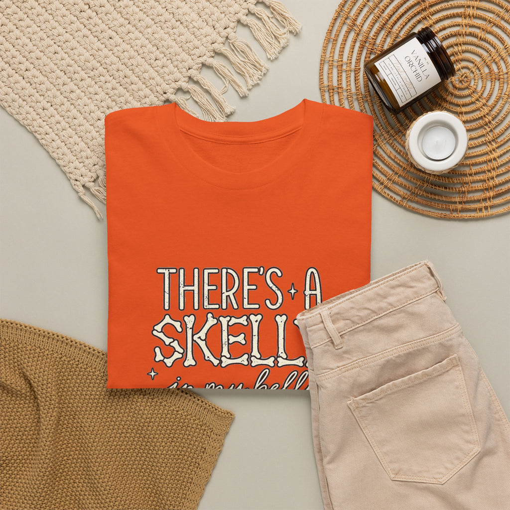 Skeleton Heart T‑Shirt — "There's a Skelly in My Belly" Cute Halloween Tee