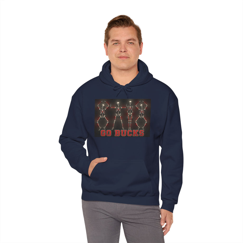 Go Bucks Hoodie — Vintage Red Deer Antlers Graphic Hooded Sweatshirt