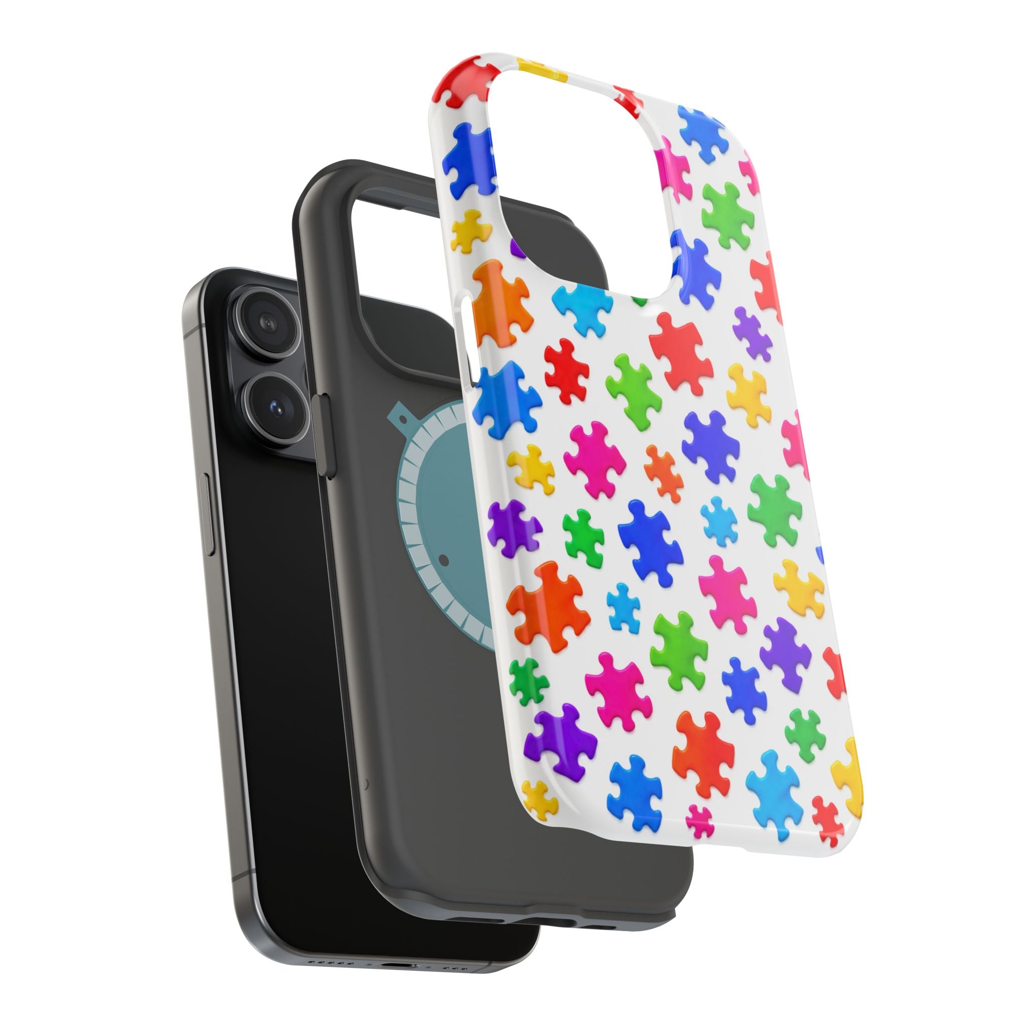 Autism Puzzle Pattern Magnetic Impact-Resistant Phone Case
