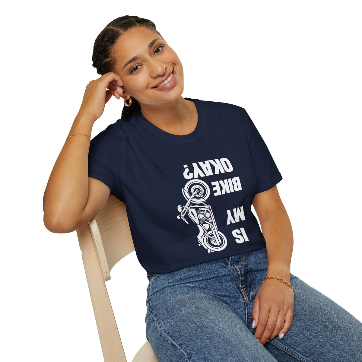 Motorcycle T‑Shirt — "Is My Bike Okay?" Bold Biker Tee