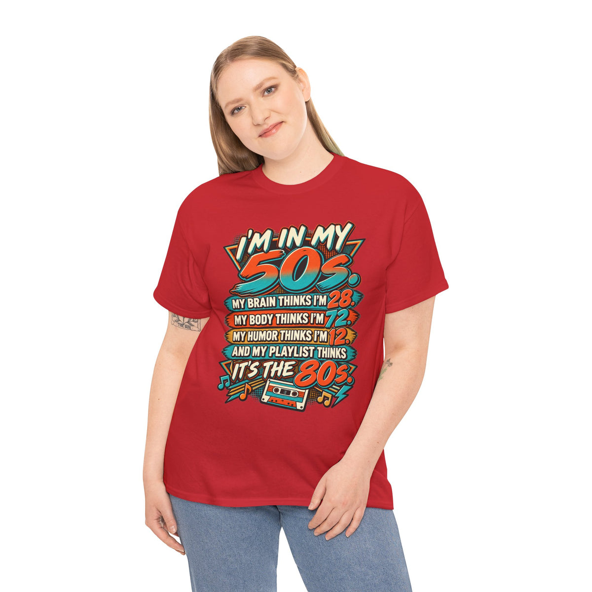 Retro 50s Birthday T‑Shirt — "I'm in My 50s" 80s Playlist Cassette Tee