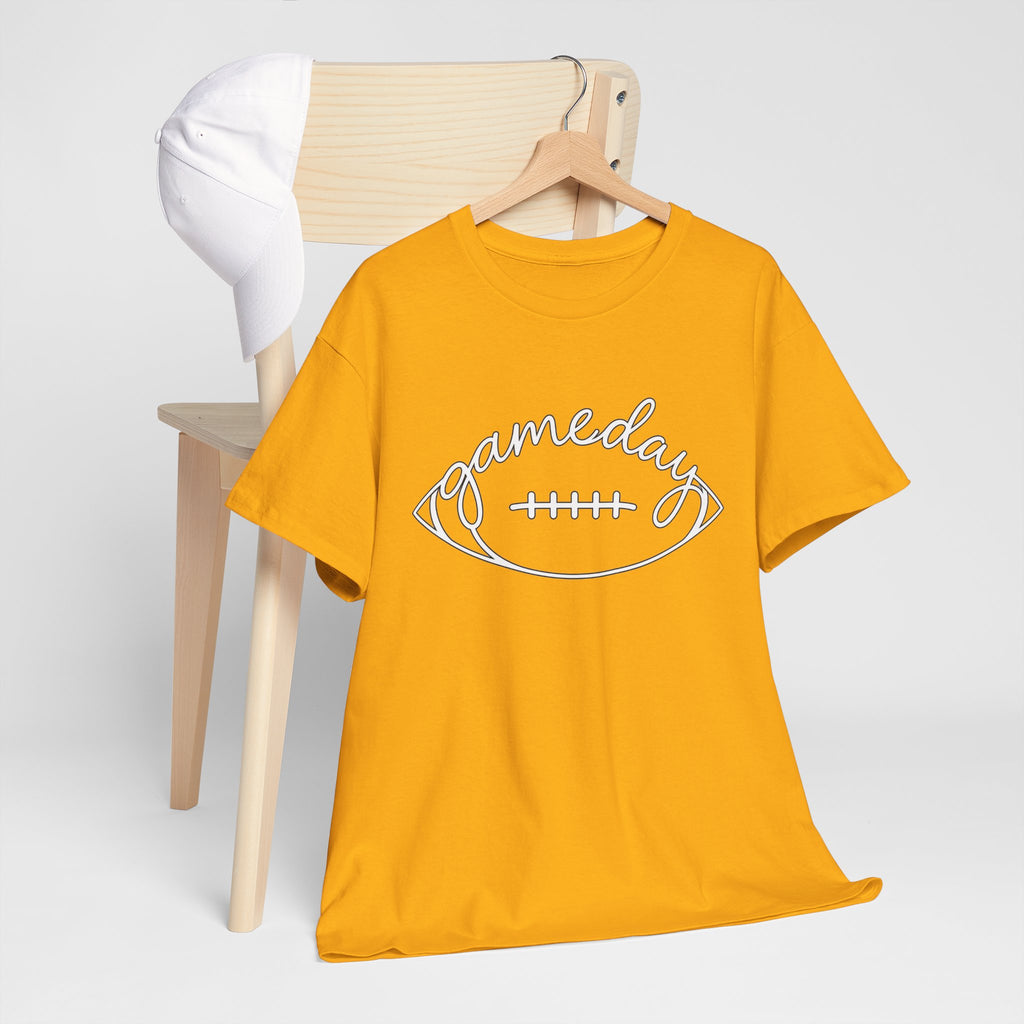 Gameday Football Tee — 'gameday' Script Football Graphic T-Shirt