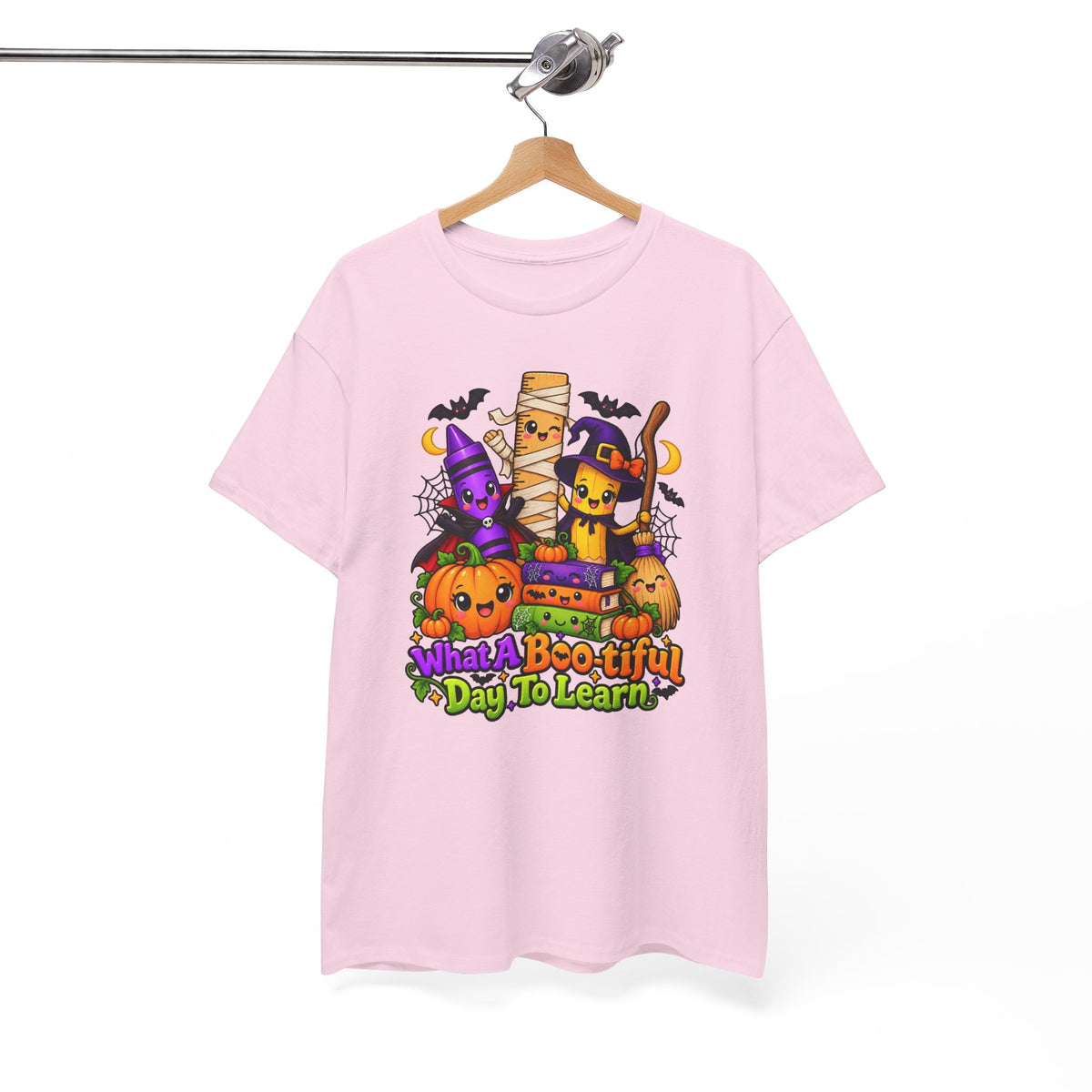 Halloween Teacher Tee — "What A Boo-tiful Day To Learn" Kids' Classroom Shirt