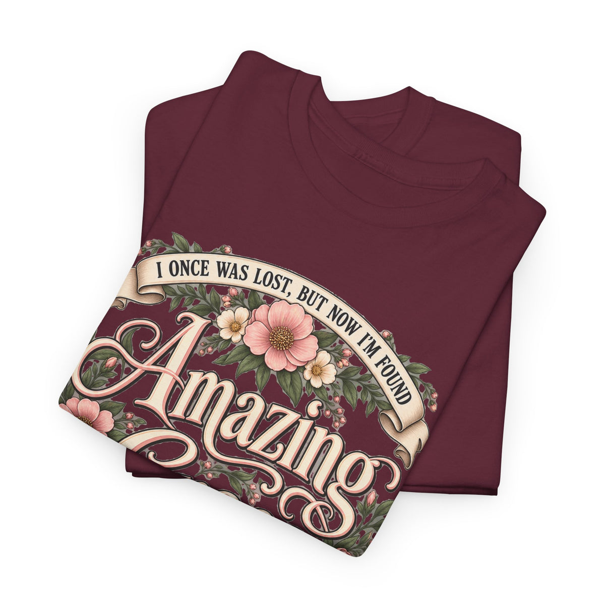 Amazing Grace Floral T-Shirt — Vintage Christian Faith Tee
