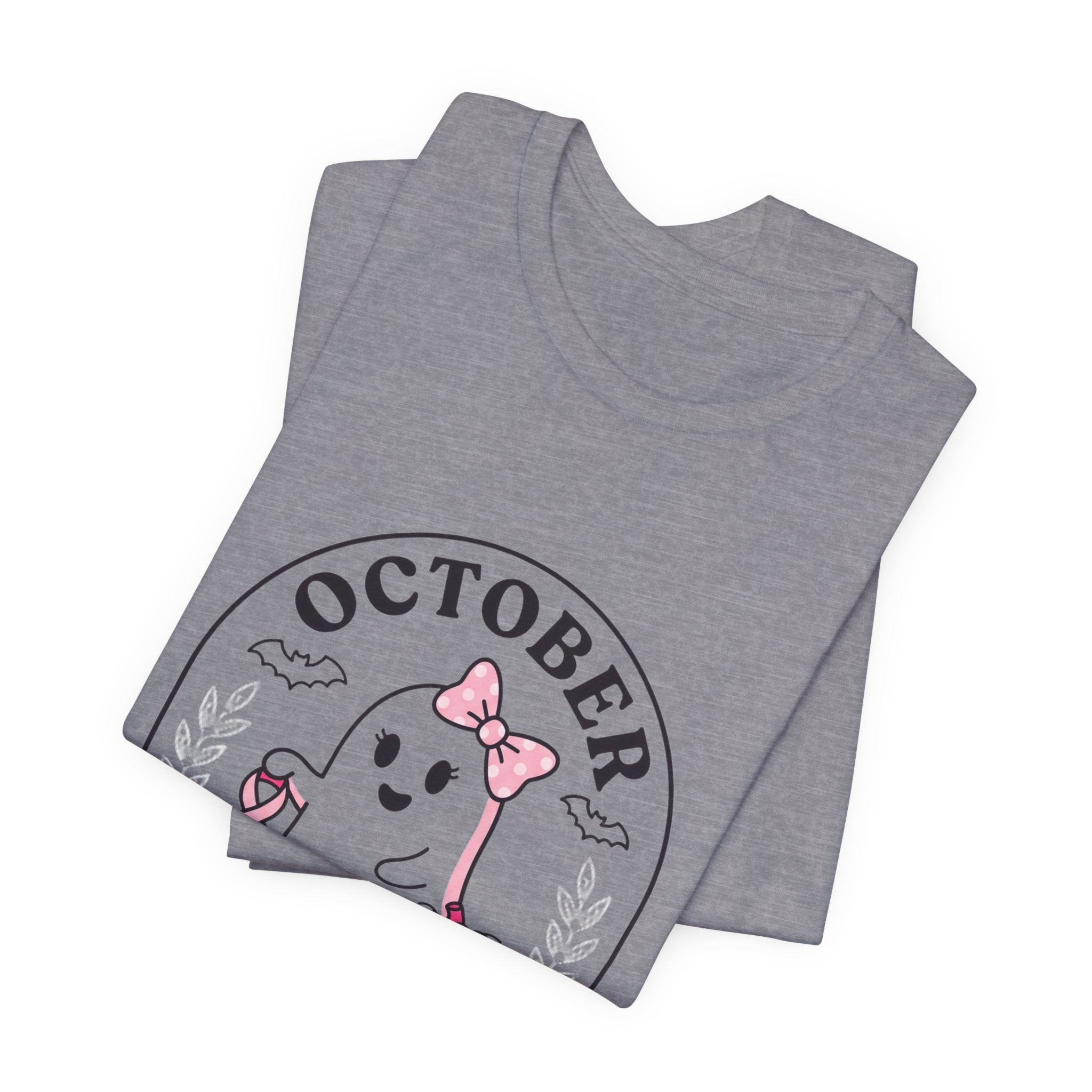 October Pink Boo Crew Tee — Breast Cancer Awareness Ghost T-Shirt