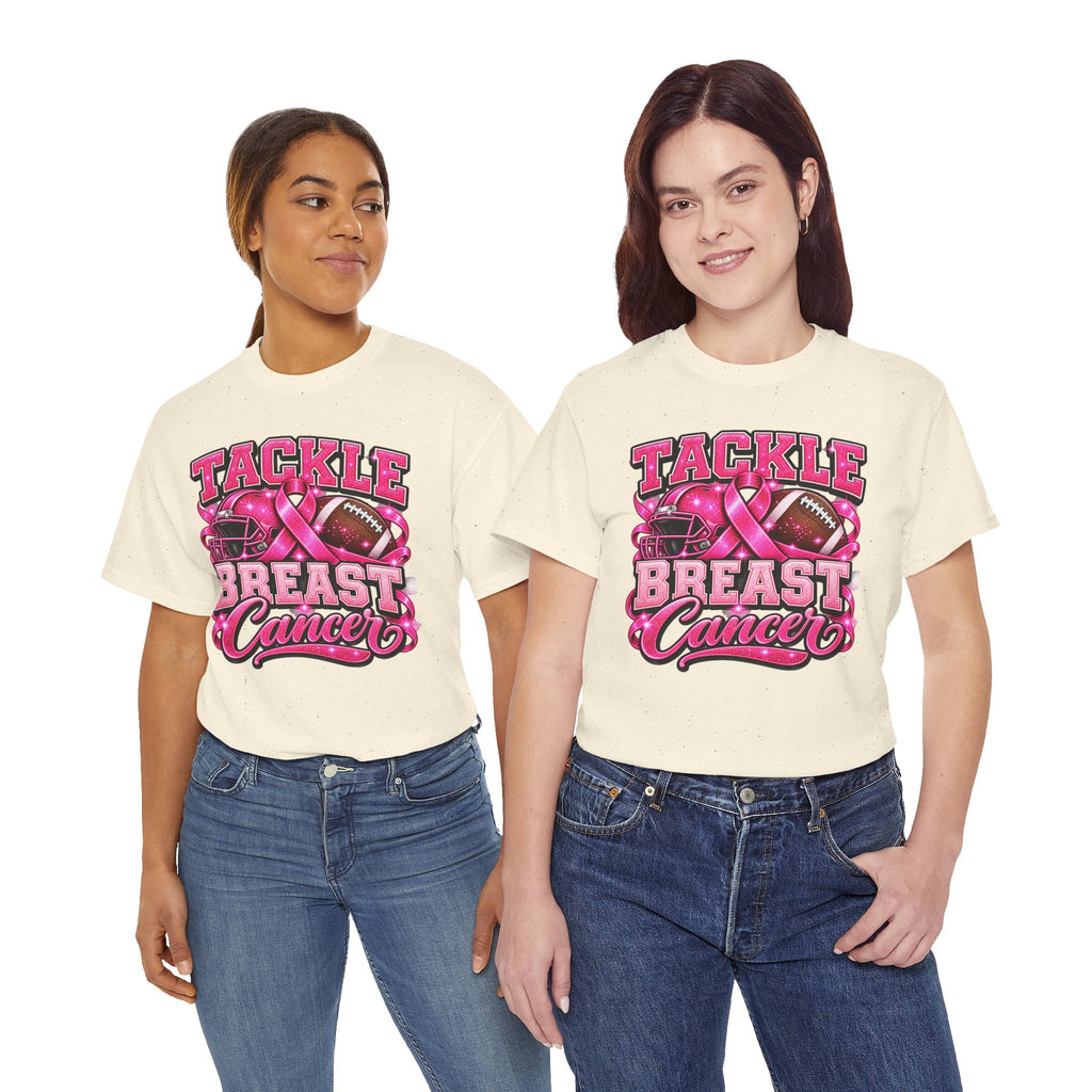 T-Shirt — "Tackle Breast Cancer" Pink Football Awareness Tee