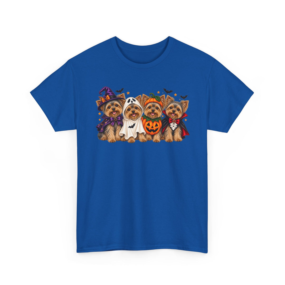 Halloween Yorkie T-Shirt — Cute Yorkies in Costumes (Pumpkin, Ghost, Witch, Vampire)