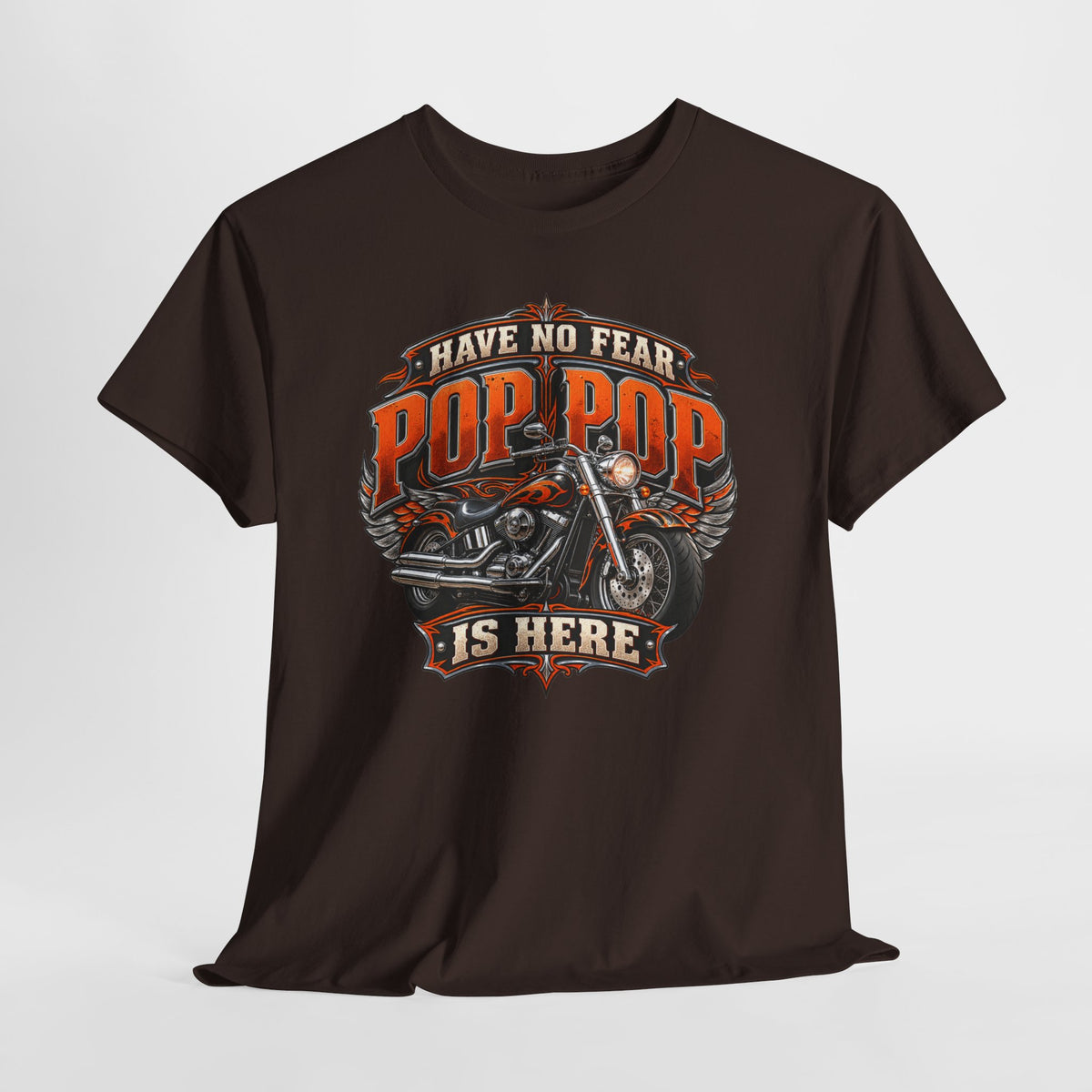 Pop Pop Is Here Motorcycle Dad T-Shirt