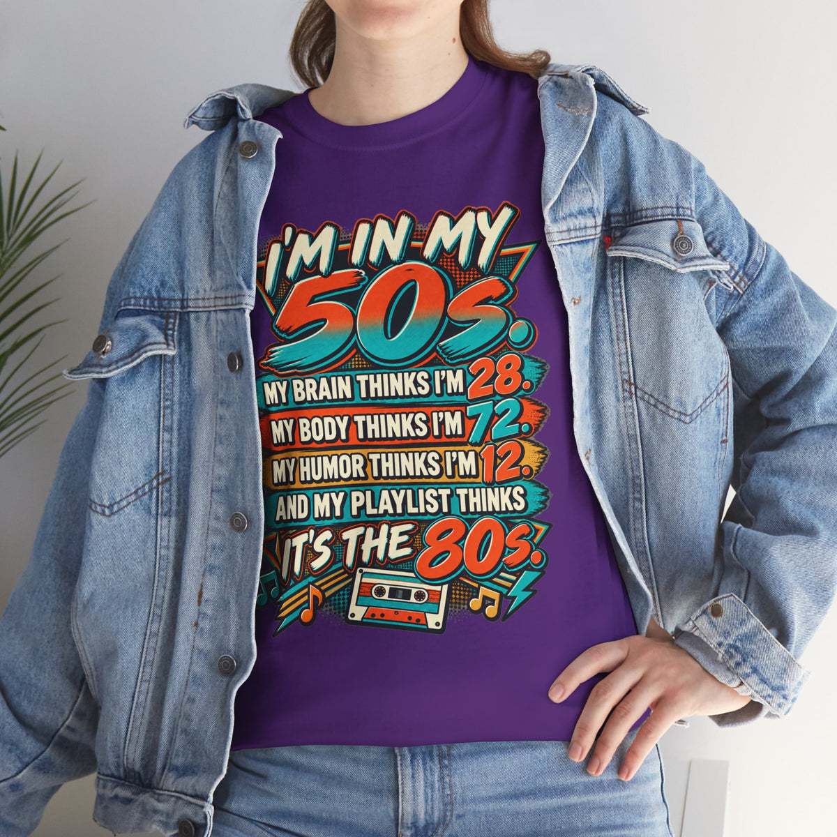 Retro 50s Birthday T‑Shirt — "I'm in My 50s" 80s Playlist Cassette Tee