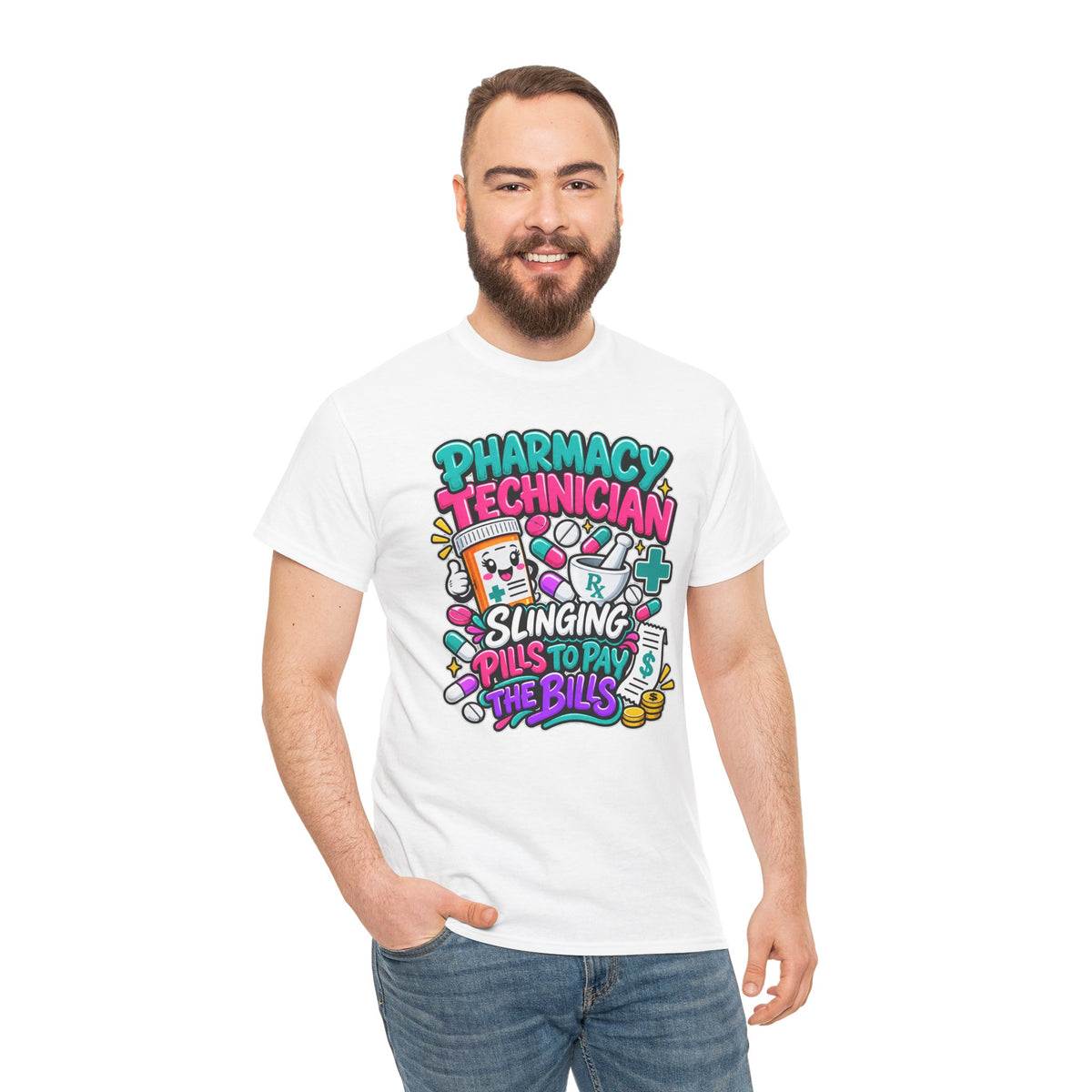Pharmacy Technician T‑Shirt — "Slinging Pills to Pay the Bills" Graphic Tee