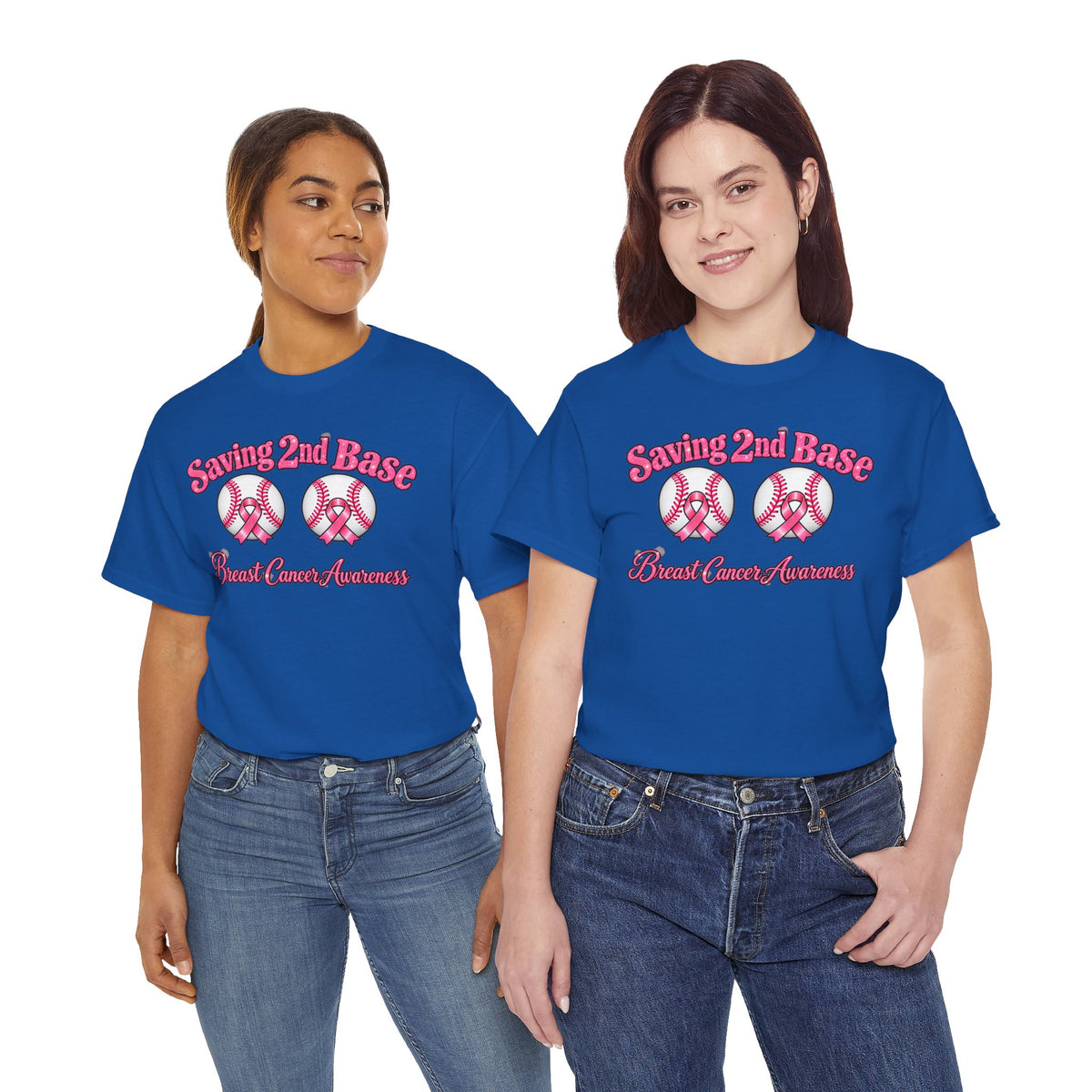 Saving 2nd Base Breast Cancer Awareness T-Shirt