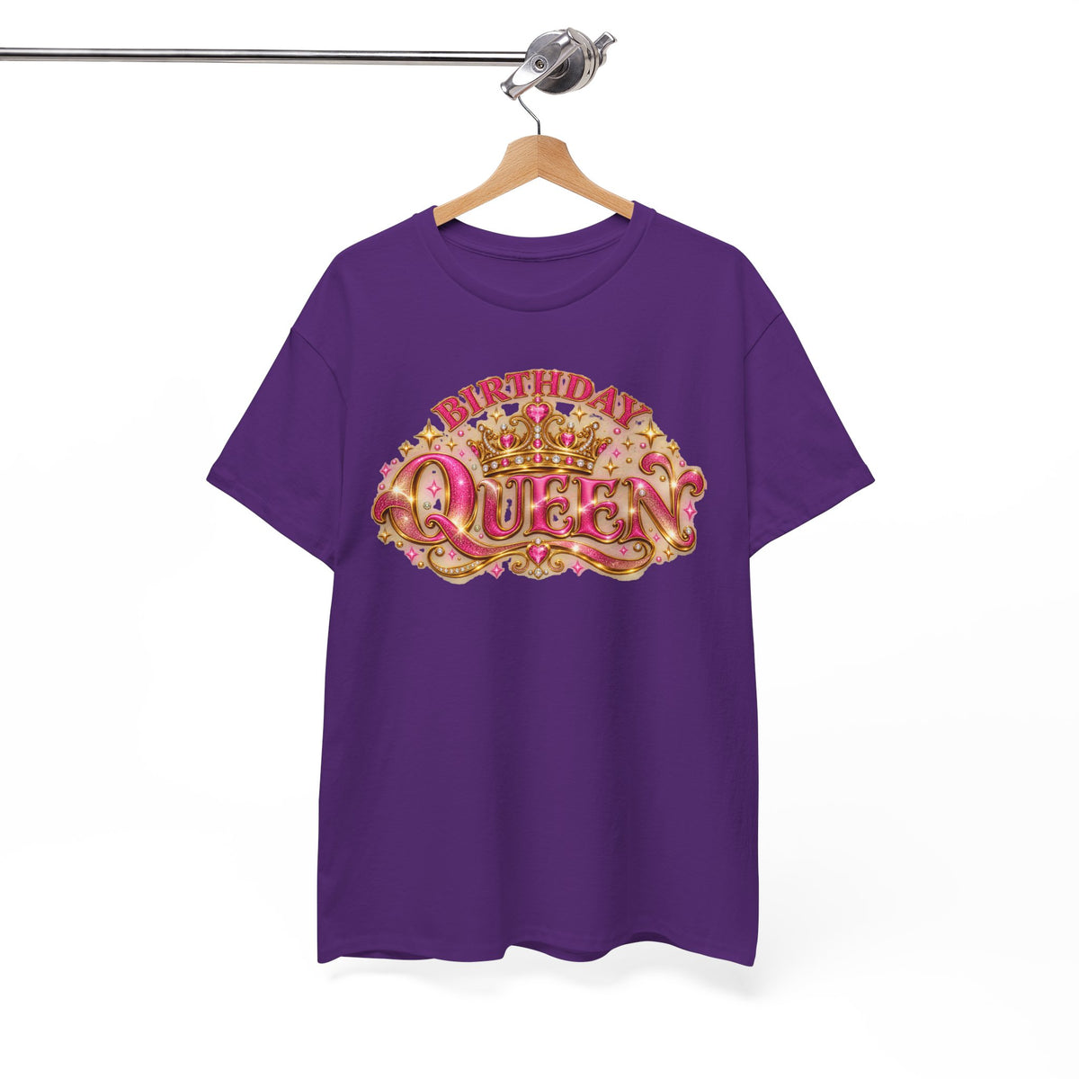 Birthday Queen Graphic T-Shirt | Pink & Gold Crown