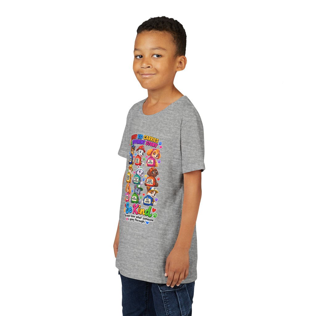 Be Kind Youth Short Sleeve Tee – Colorful Cartoon Character Shirt