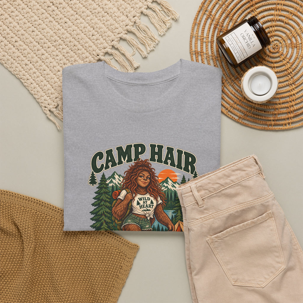 Camp Hair Don't Care T-Shirt — Retro Camping Graphic Tee
