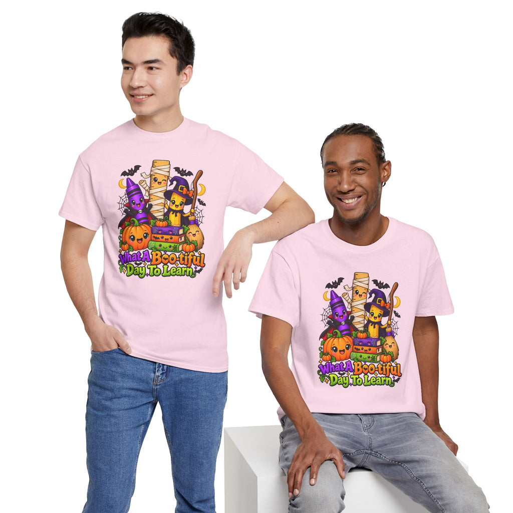 Halloween Teacher Tee — "What A Boo-tiful Day To Learn" Kids' Classroom Shirt