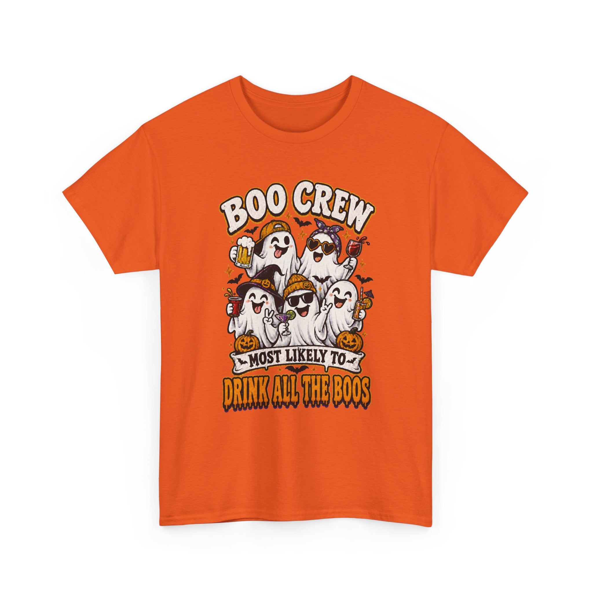 Boo Crew Halloween Tee — “Most Likely To Drink All The Boos” Ghost Party Shirt