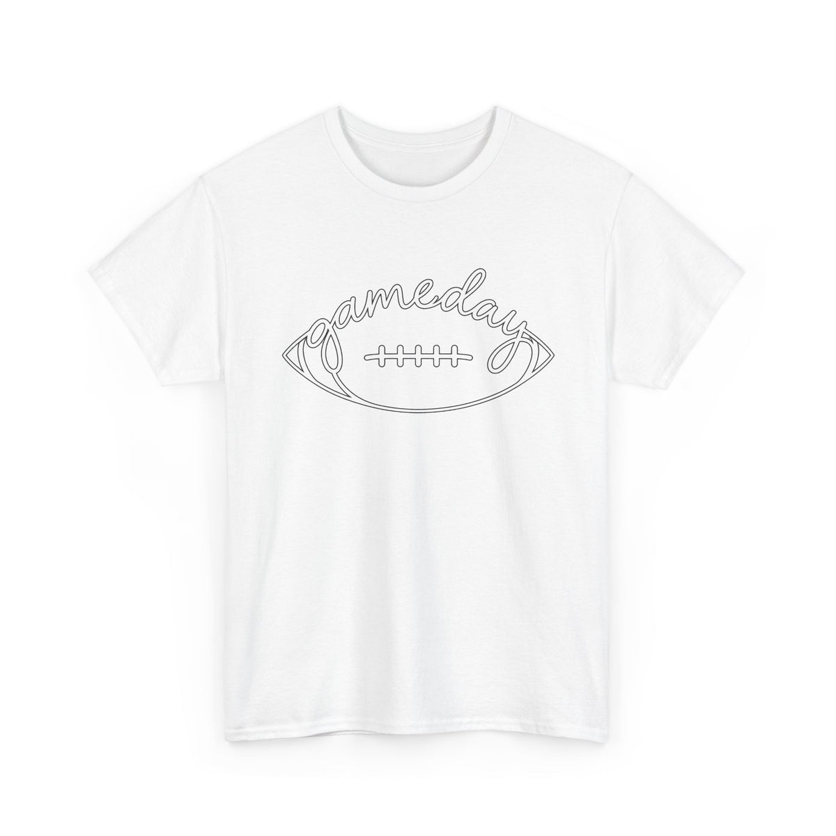 Gameday Football Tee — 'gameday' Script Football Graphic T-Shirt