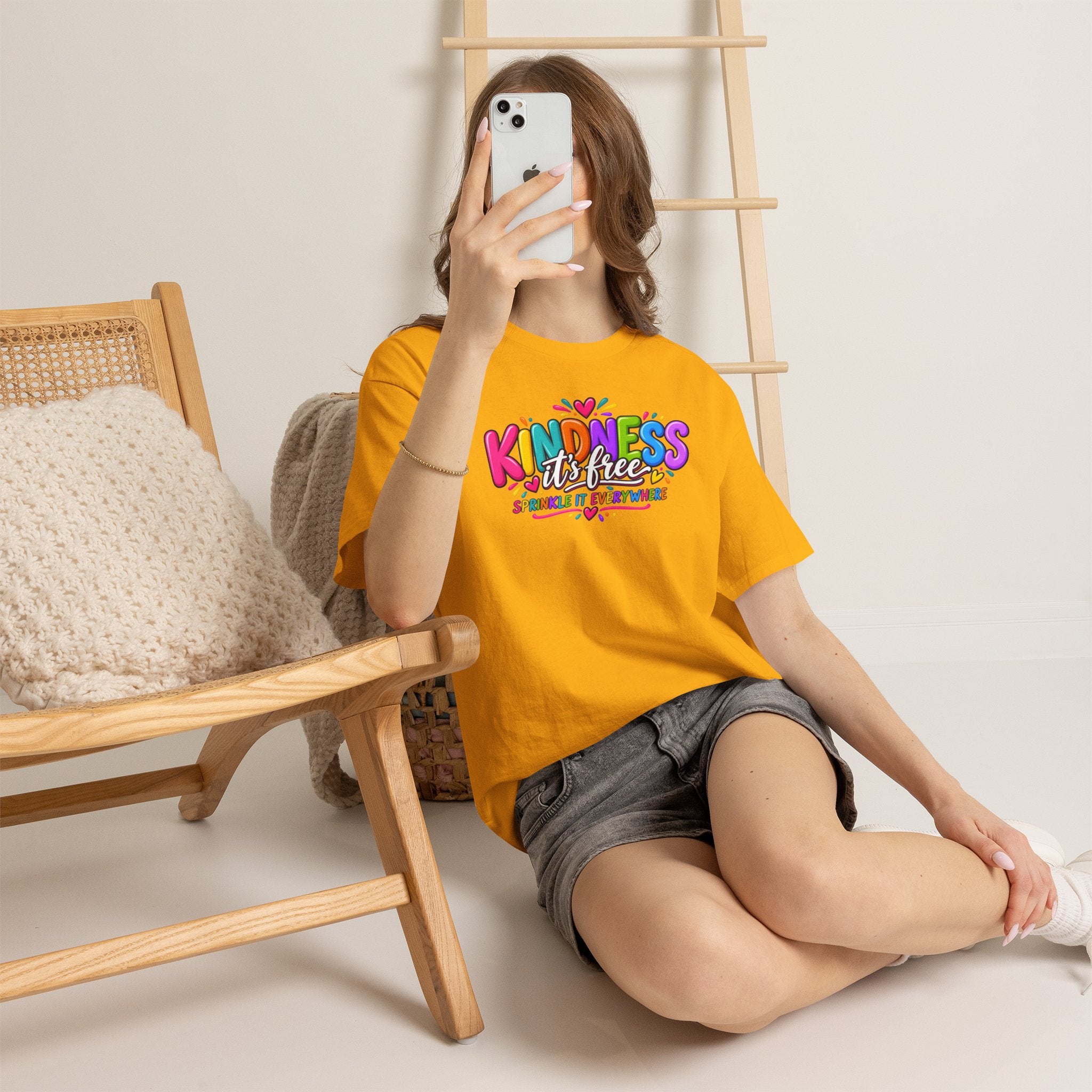 Kindness Is Free Rainbow Tee — Cute Positive Message T-Shirt