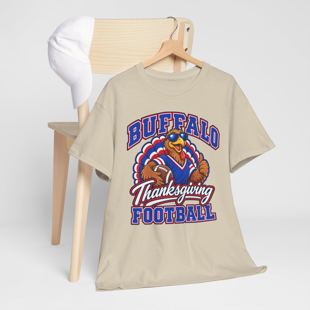 Buffalo Thanksgiving Football T-Shirt — Turkey Mascot Game Day Tee