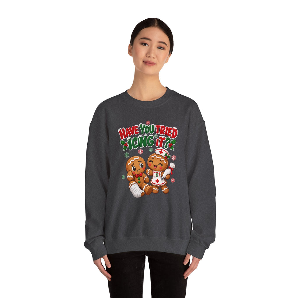 Have You Tried Icing It? Gingerbread Couple Christmas Sweatshirt