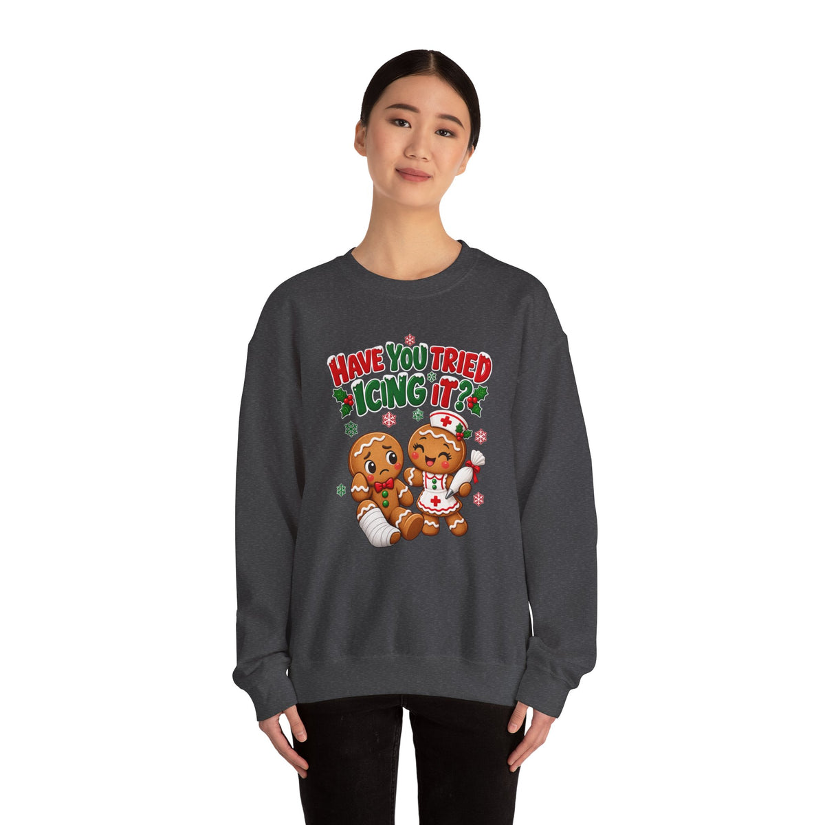 Have You Tried Icing It? Gingerbread Couple Christmas Sweatshirt