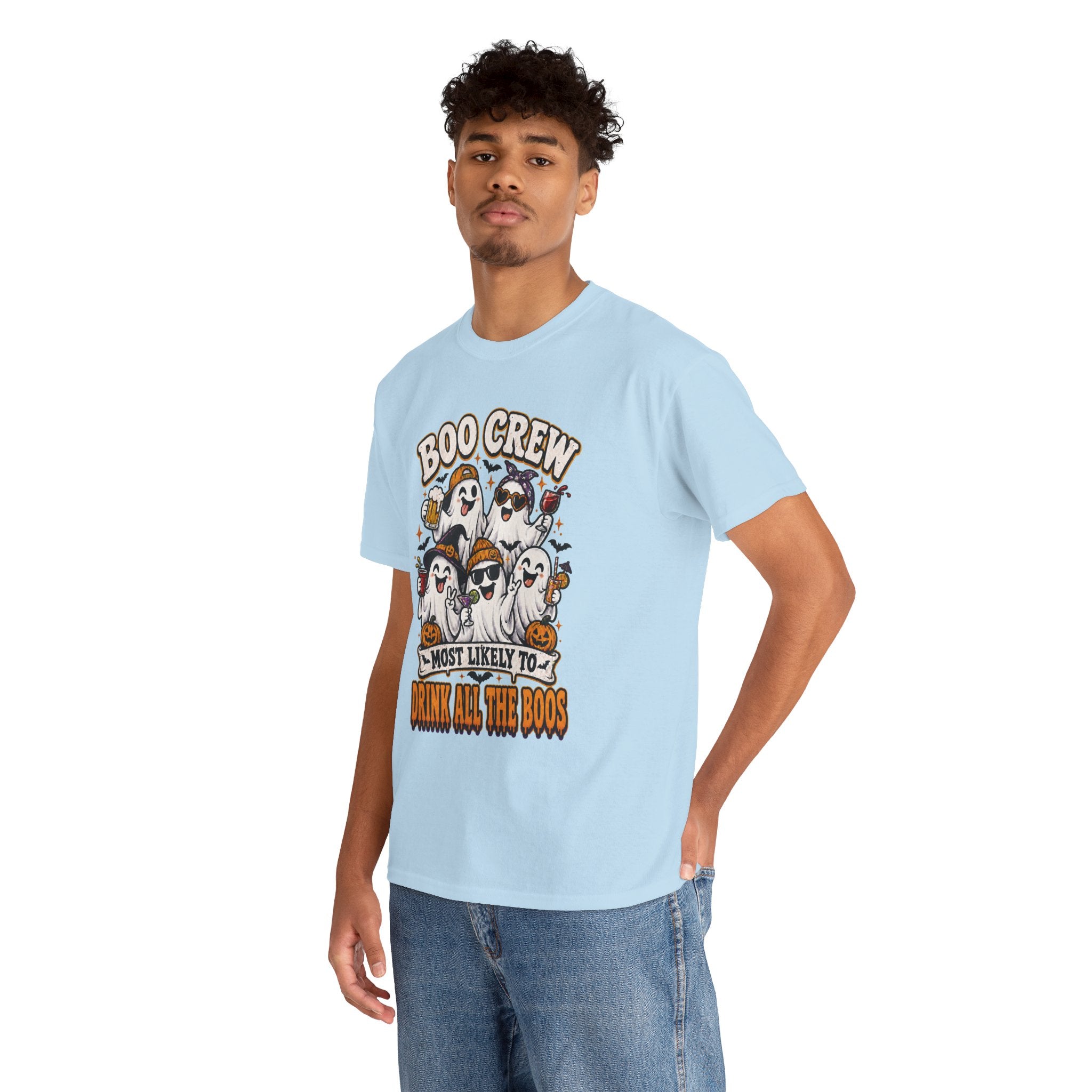 Boo Crew Halloween Tee — “Most Likely To Drink All The Boos” Ghost Party Shirt
