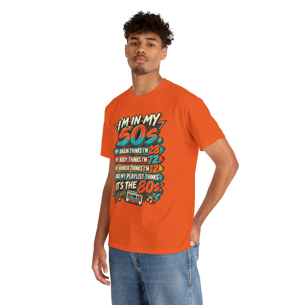 Retro 50s Birthday T‑Shirt — "I'm in My 50s" 80s Playlist Cassette Tee