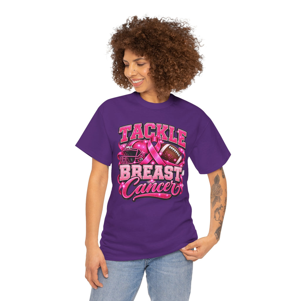 T-Shirt — "Tackle Breast Cancer" Pink Football Awareness Tee