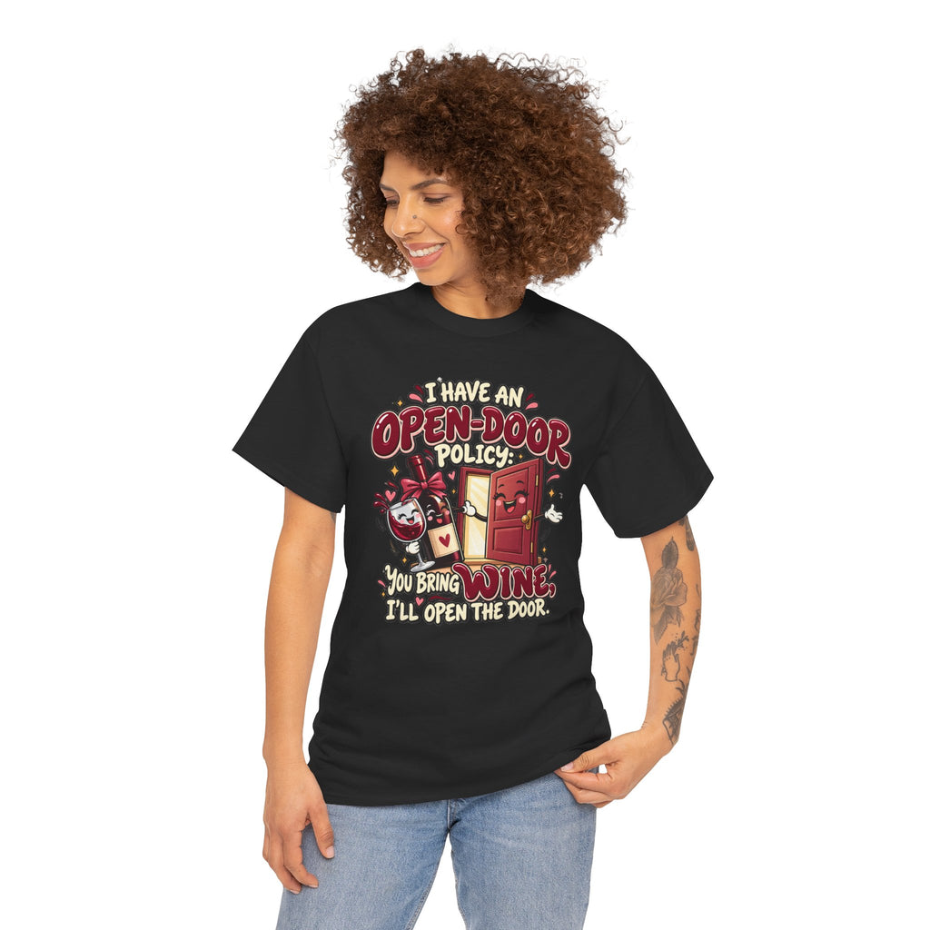 Open-Door Policy Wine Lover T-Shirt