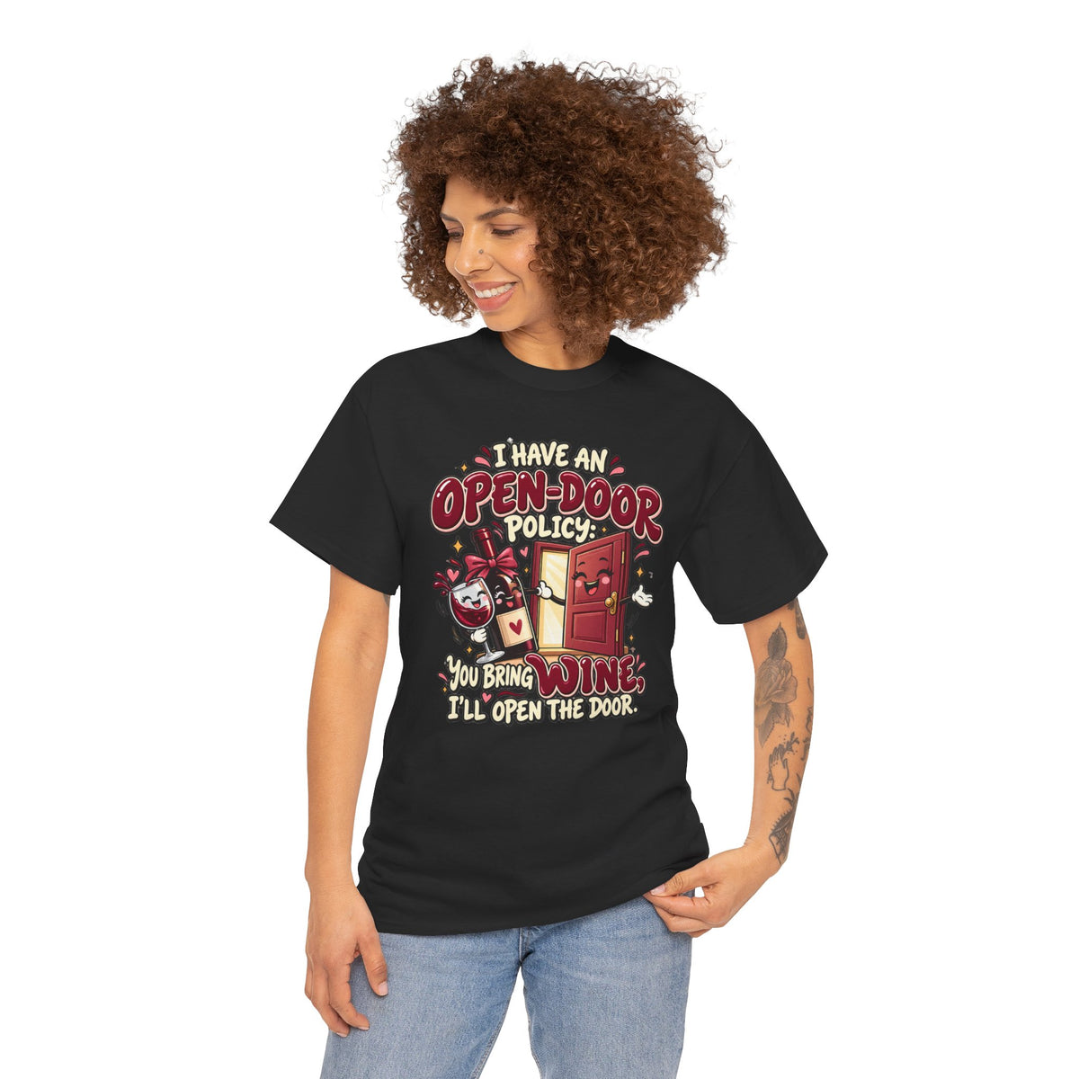 Open-Door Policy Wine Lover T-Shirt