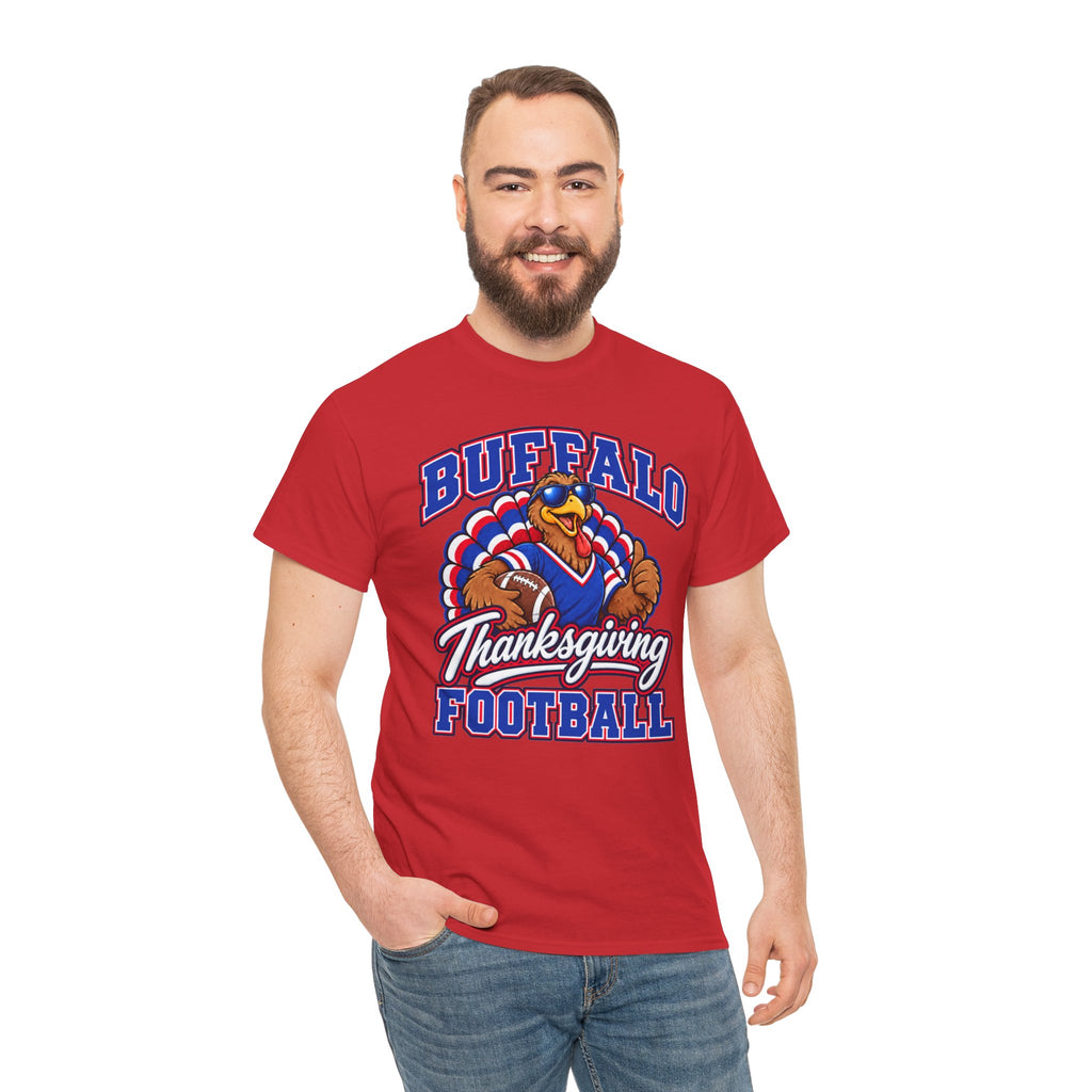 Buffalo Thanksgiving Football T-Shirt — Turkey Mascot Game Day Tee