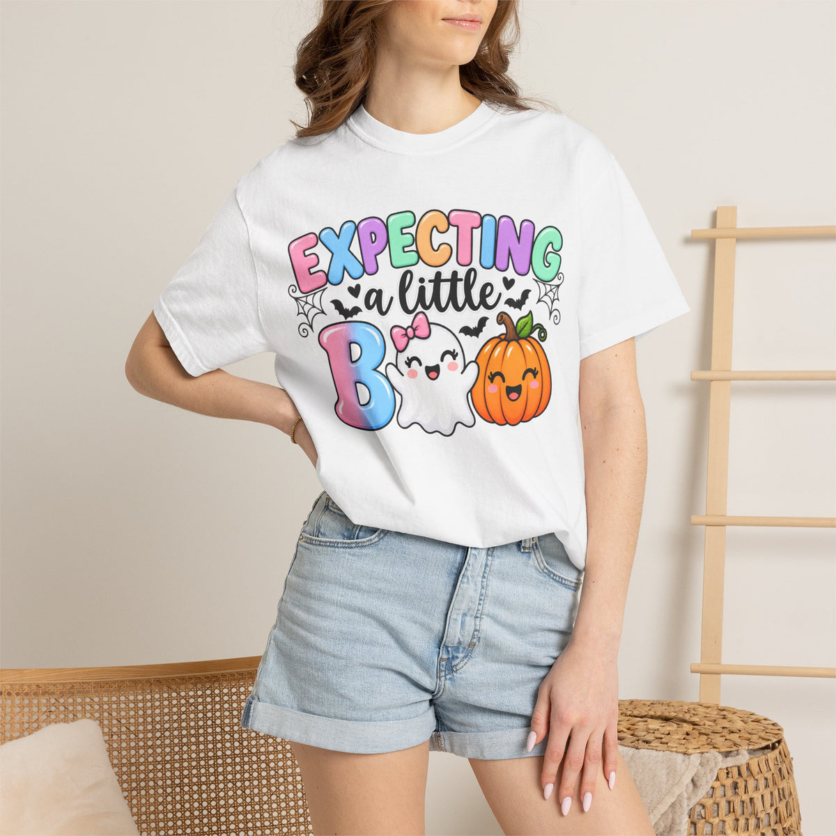 Expecting a Little Boo Maternity T-Shirt — Cute Halloween Pregnancy Tee