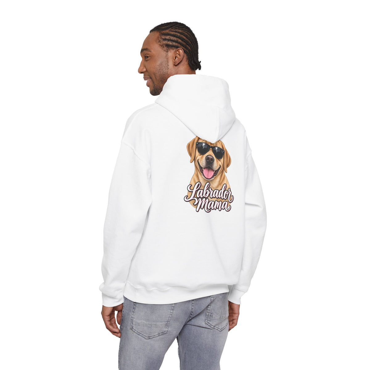 Labrador Mama Hoodie — Dog Mom Sweatshirt with Cute Sunglasses Lab Design