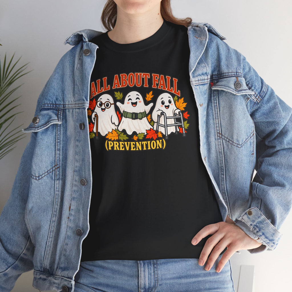 All About Fall (Prevention) Ghost Tee — Cute Halloween Autumn T-Shirt