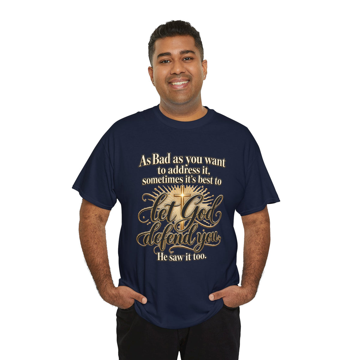 Let God Defend You Inspirational Christian T-Shirt
