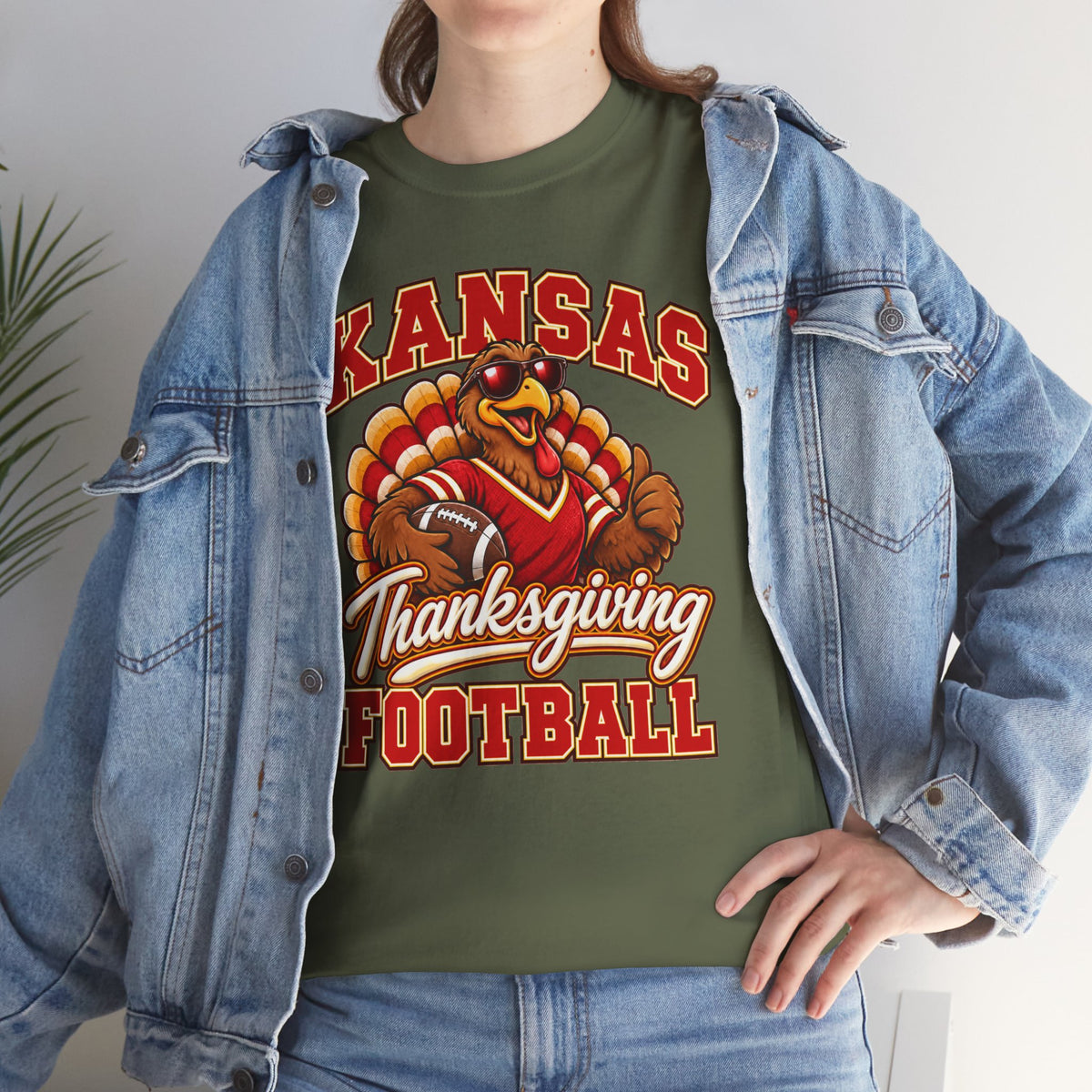 Kansas Thanksgiving Football T‑Shirt — Turkey Mascot Holiday Game Tee