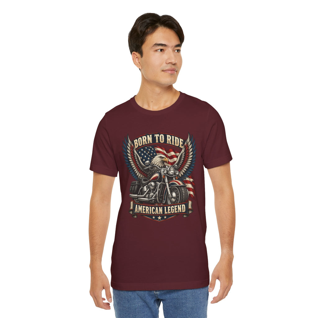 Born to Ride Eagle Motorcycle Tee — American Legend Patriotic T-Shirt
