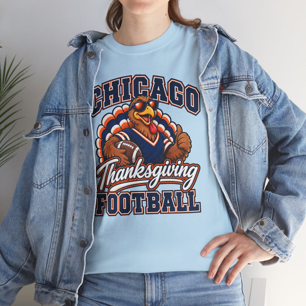 Chicago Thanksgiving Football T-Shirt — Turkey Mascot Game Day Tee