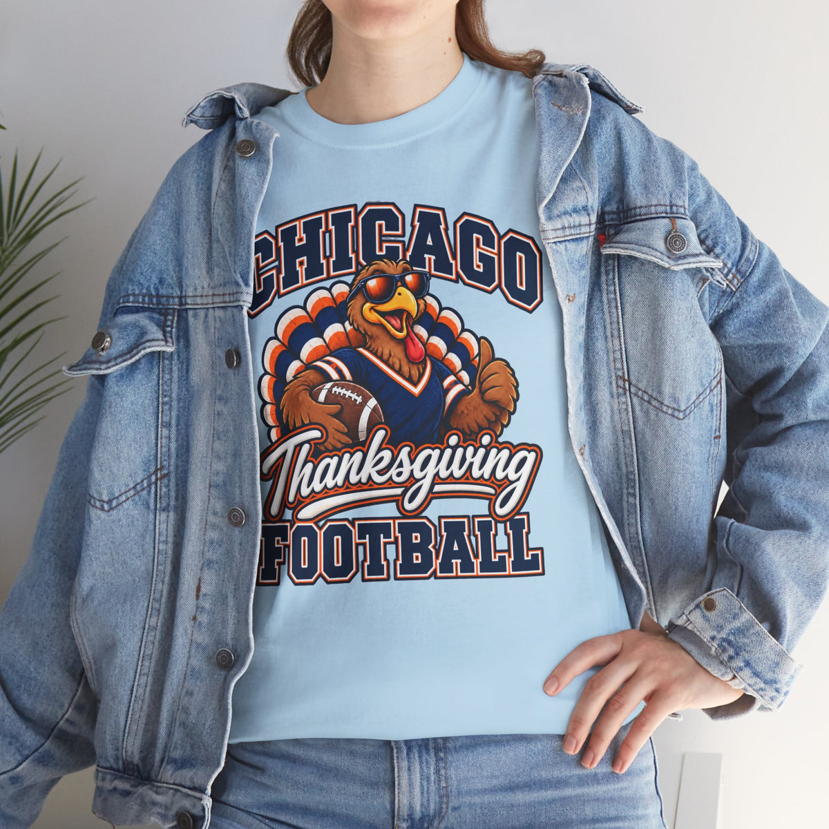 Chicago Thanksgiving Football T-Shirt — Turkey Mascot Game Day Tee