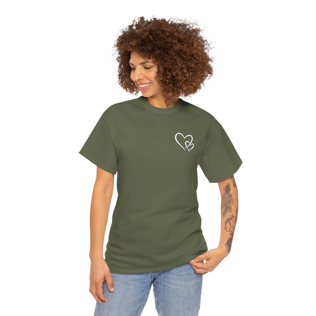 Inspirational Heart T-Shirt – "To the Person Behind Me: You Are Amazing, Beautiful and Enough" Motivational Tee