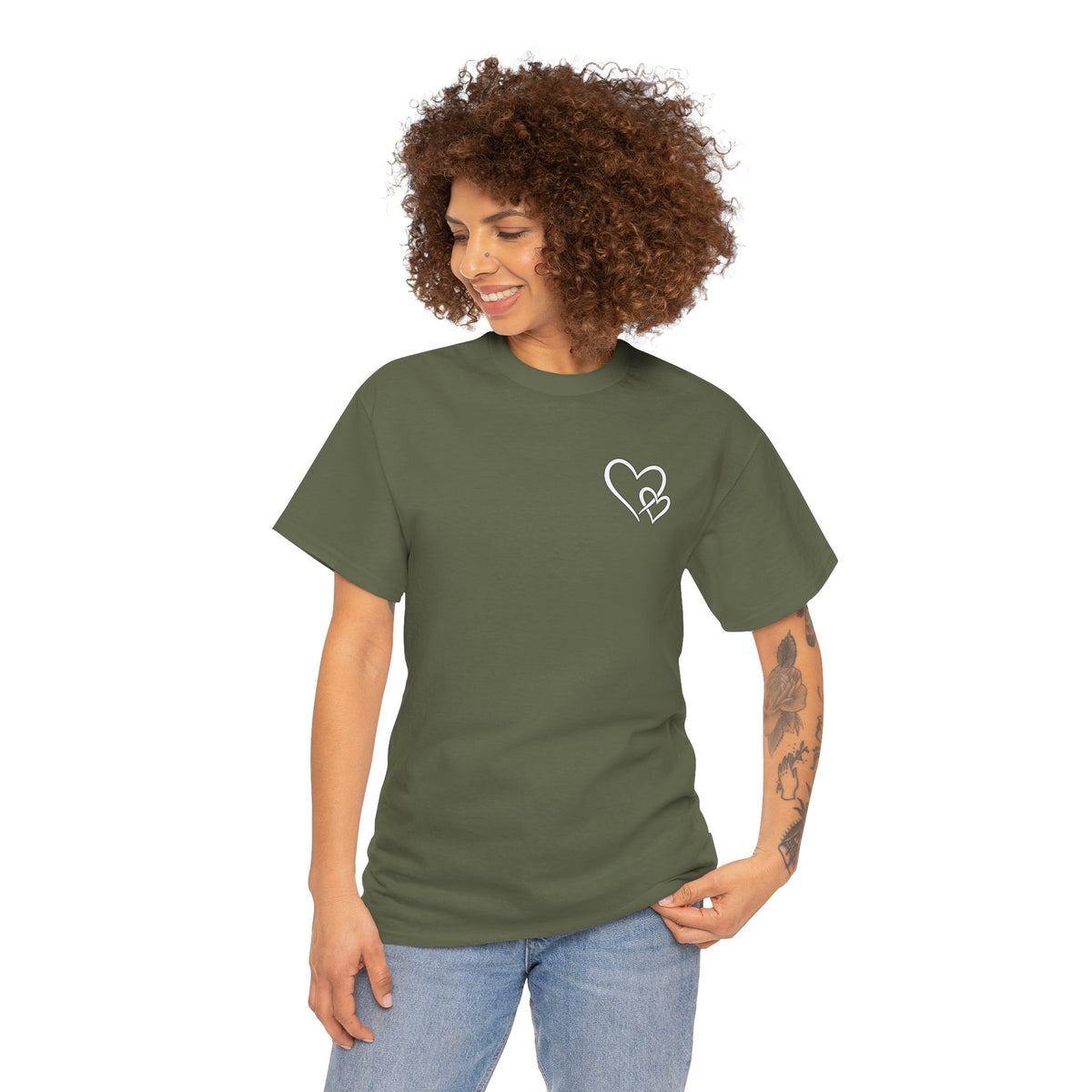 Inspirational Heart T-Shirt – "To the Person Behind Me: You Are Amazing, Beautiful and Enough" Motivational Tee