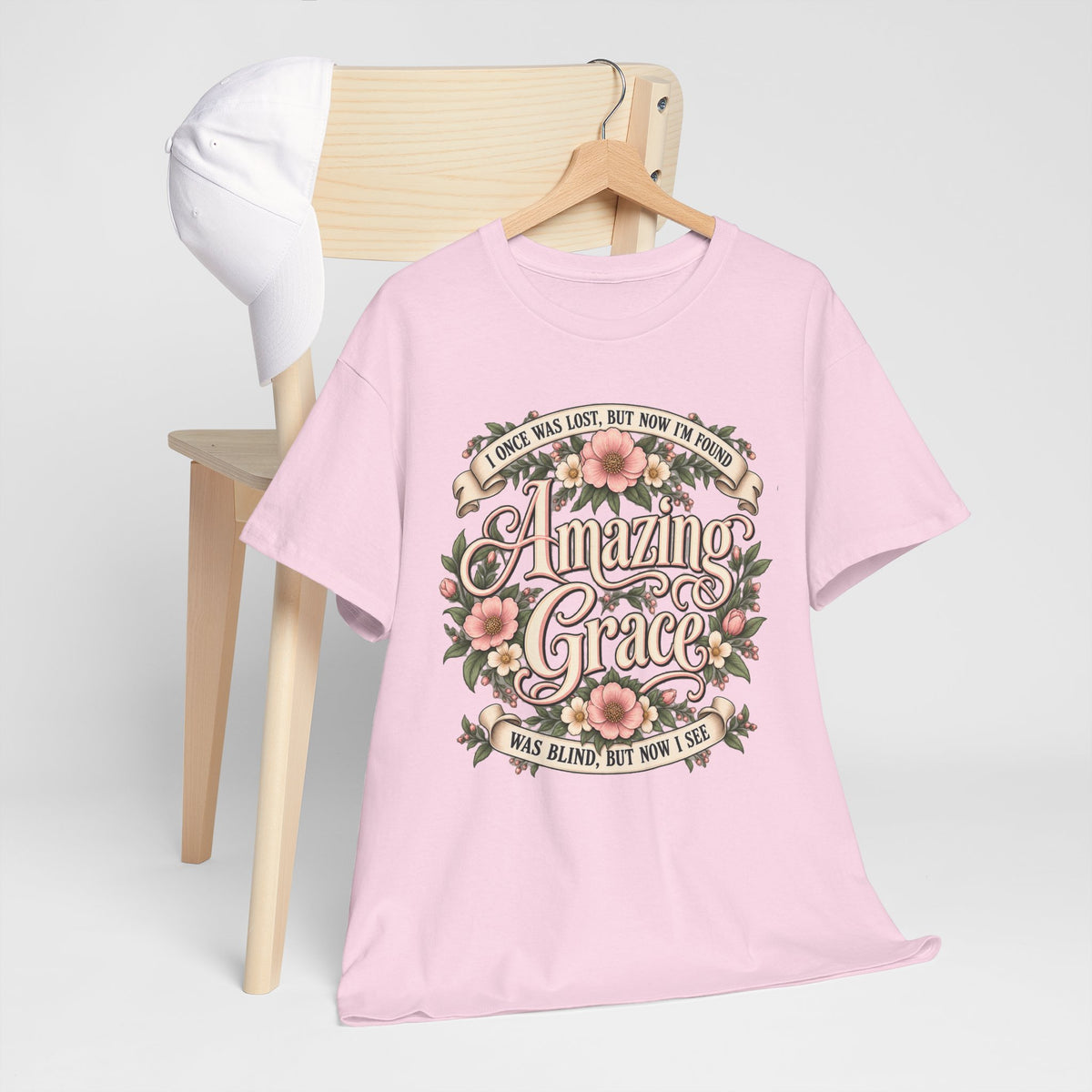 Amazing Grace Floral T-Shirt — Vintage Christian Faith Tee