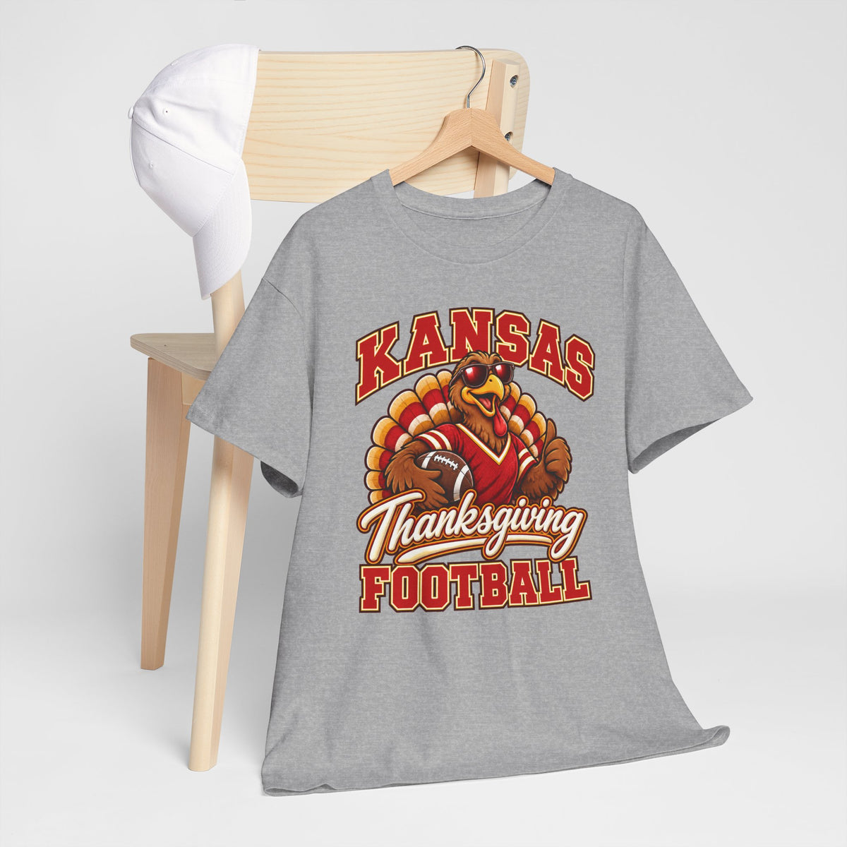 Kansas Thanksgiving Football T‑Shirt — Turkey Mascot Holiday Game Tee