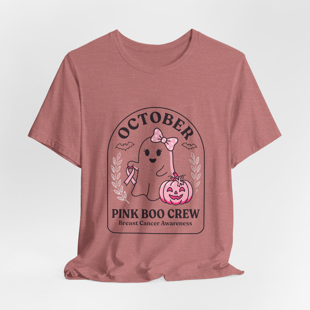 October Pink Boo Crew Tee — Breast Cancer Awareness Ghost T-Shirt